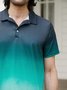 Hardaddy Ombre Button Short Sleeve Polo Shirt