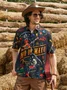 Hardaddy Skull Guitar Cinco De Mayo Chest Pocket Short Sleeve Shirt