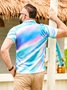 Hardaddy Ombre Button Short Sleeve Polo Shirt