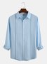 Men's Pintuck Panel Cotton Linen Long Sleeve Shirt