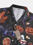 Men's Halloween Printed Casual Fabric Lapel Short Sleeve Hawaiian Shirt