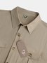 Clean color long sleeve shirt, casual style cotton and linen shirt with lapel