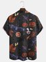 Men's Halloween Printed Casual Fabric Lapel Short Sleeve Hawaiian Shirt