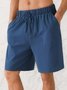 Hardaddy Cotton Linen Style American Casual Basic Versatile Linen Shorts