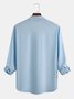 Men's Pintuck Panel Cotton Linen Long Sleeve Shirt