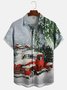 Christmas Chest Pocket Short Sleeve Hawaiian Shirt