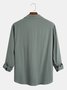 Cotton-flax style n casual long-sleeved linen shirt in clean color base