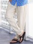 Hardaddy Cotton and Linen Plain Hawaiian Casual Trousers