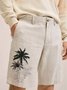 Hardaddy Cotton Linen Hawaiian Casual Shorts