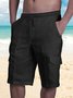 Hardaddy Men's Linen Shorts Multi-Pocket Tie Cargo Pants