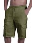 Hardaddy Men's Linen Shorts Multi-Pocket Tie Cargo Pants