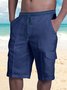 Hardaddy Men's Linen Shorts Multi-Pocket Tie Cargo Pants