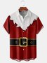 Hardaddy Men's Christmas Print Fashion Lapel Pocket Short Sleeve Hawaiian Shirt