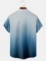 Hardaddy Mens Ombre Gradient Print Front Buttons Soft Breathable Chest Pocket Casual Hawaiian Shirt