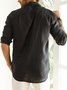 Hardaddy Men's Cotton Linen Casual Pocket Long Sleeve Shirt