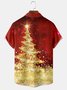 Christmas Tree Chest Pocket Short Sleeve  Shirt