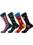 Hardaddy Casual Coin Pattern Contrast Socks