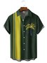 Brazil Color Coconut Tree Chest Pocket Short Sleeve Hawaiian Shirt
