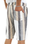 Vintage Striped Rubber Drawstring Shorts