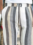 Vintage Striped Rubber Drawstring Shorts