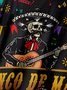 Hardaddy Skull Guitar Cinco De Mayo Chest Pocket Short Sleeve Shirt