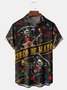 Hardaddy Skull Guitar Cinco De Mayo Chest Pocket Short Sleeve Shirt