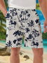 Hawaiian Botanical Floral Print Bermuda Shorts