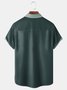 Geometric Chest Pocket Short Sleeve Bowling Shirt