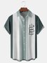 Geometric Chest Pocket Short Sleeve Bowling Shirt