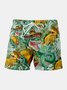 Cinco De Mayo Dinosaur Drawstring Beach Shorts