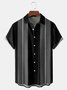 Geometric Chest Pocket Short Sleeve Bowling Shirt