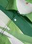 Ombre Geometric Button Short Sleeve Golf Polo Shirt