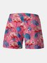 Flamingo Drawstring Beach Shorts