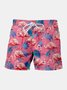 Flamingo Drawstring Beach Shorts
