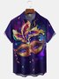 Hardaddy Big Size Carnival Party Mask Chest Pocket Short Sleeve Shirt