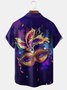 Hardaddy Big Size Carnival Party Mask Chest Pocket Short Sleeve Shirt
