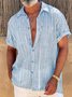 Hardaddy Shirts For Father Retro Striped Chest Pocket Short Sleeve Shirt
