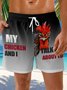 Hardaddy Rooster Drawstring Beach Shorts
