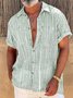 Hardaddy Shirts For Father Retro Striped Chest Pocket Short Sleeve Shirt