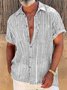 Hardaddy Shirts For Father Retro Striped Chest Pocket Short Sleeve Shirt