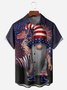Hardaddy American Flag Gnome Chest Pocket Short Sleeve Casual Shirt