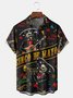 Hardaddy Big Size Skull Guitar Cinco De Mayo Chest Pocket Short Sleeve Shirt
