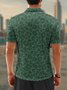 Leopard Zip Short Sleeves Casual Polo Shirt
