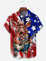 Hardaddy Big Size Flag Animal Pig Chest Pocket Short Sleeve Casual Shirt