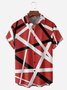 Hardaddy Geometric Lines Chest Pocket Short Sleeve Casual Shirt