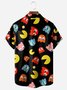Hardaddy Pac Man Shirt Cartoon Pattern Chest Pocket Short Sleeve Casual Shirt