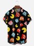 Hardaddy Pac Man Shirt Cartoon Pattern Chest Pocket Short Sleeve Casual Shirt
