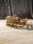 Hardaddy Casual Tree of Life Leather Braided Layered Bracelet Vacation Beach Jewelry