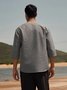 Hardaddy Cotton Lace Up Collar Casual Shirt