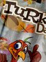 Hardaddy Thanksgiving Turkey Chest Pocket Short Sleeve Hawaiian Shirt